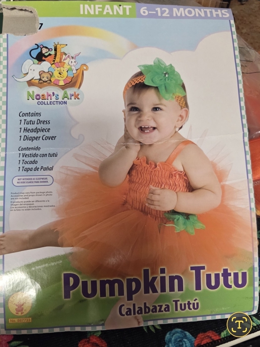 Noah's Ark Pumpkin Tutu Costume Pumpkin Tutu Dress Costume + pumpkin socks 6 to